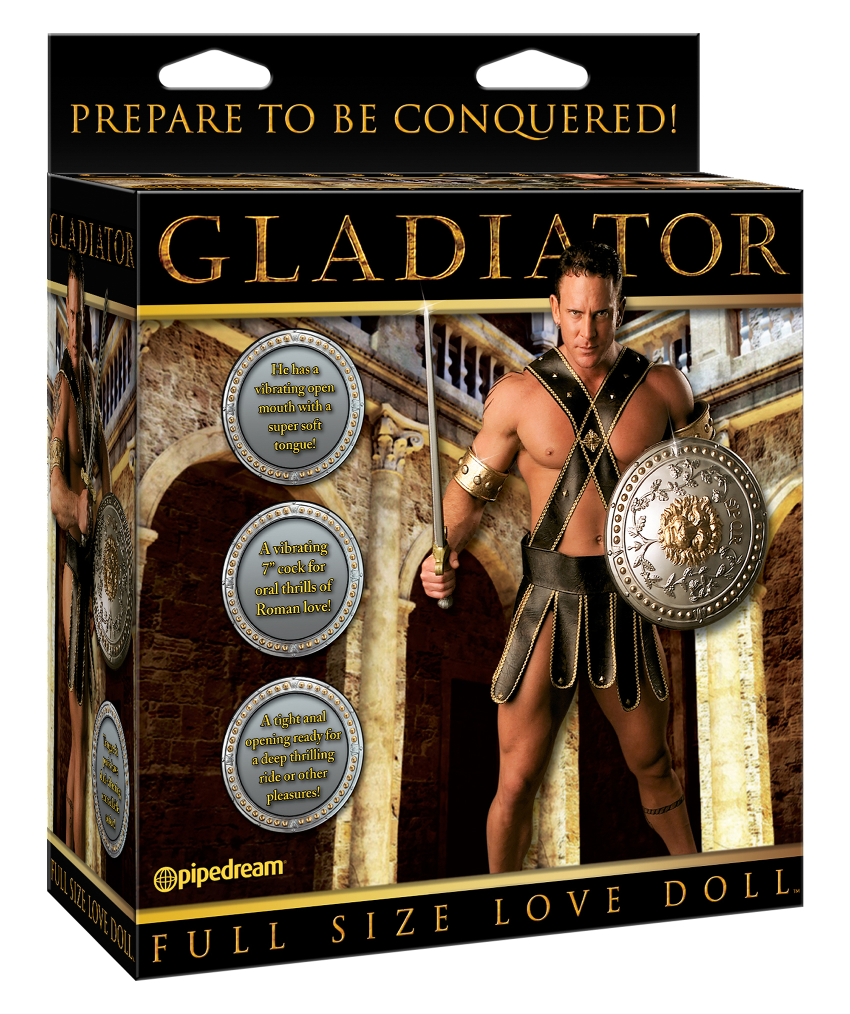 Кукла Gladiator с вибрацией мужчина с языком и фаллосом