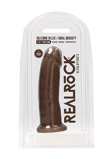 Фаллоимитатор Shots Media RealRock Silicone Dildo Without Balls, 19,2 см, коричневый