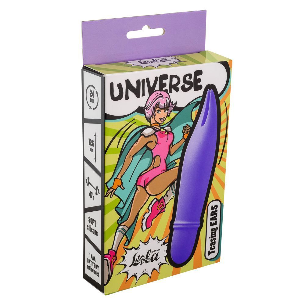 Мини-вибратор Universe Teasing Ears с мини ушками, фиолетовый