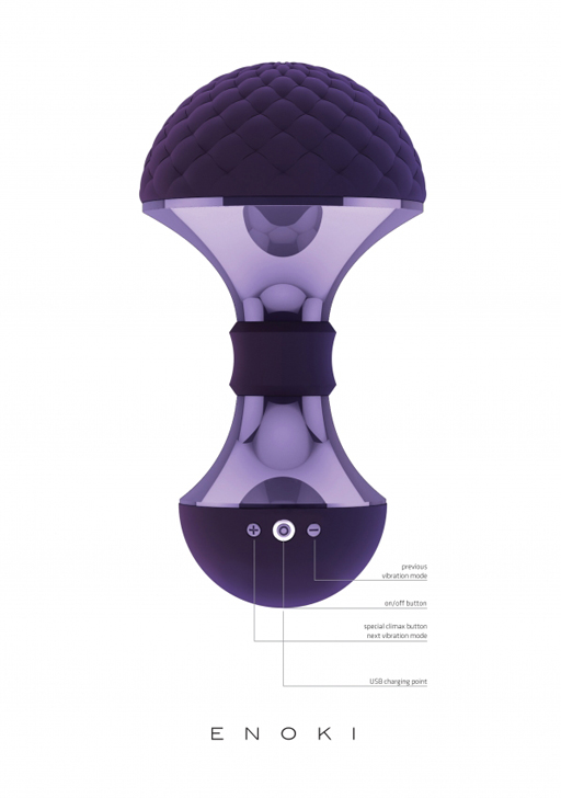Универсальный вибромассажер Enoki с функцией мгновенный оргазм, фиолетовый