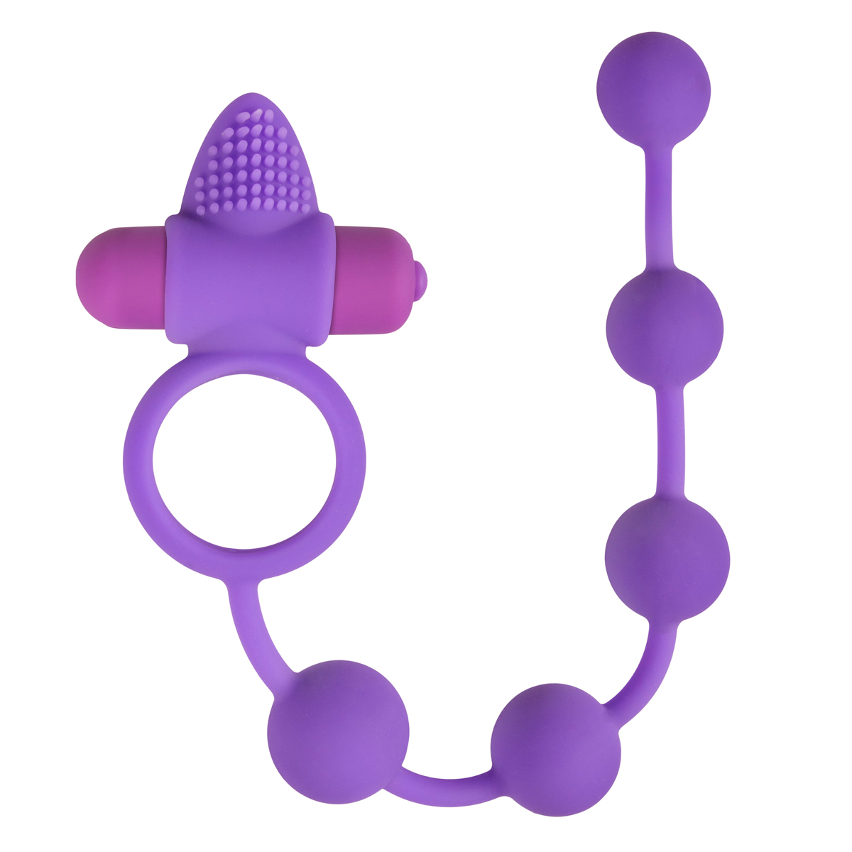 Эрекционное виброкольцо с анальной цепочкой Easytoys Triple Pleasure Couple Toy