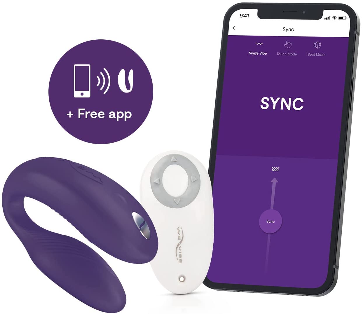 Инновационный вибратор для пар We-Vibe Sync с ДУ, фиолетовый