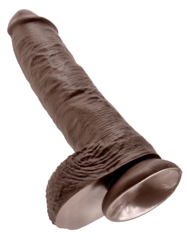 Фаллоимитатор-гигант King Cock с мошонкой, PipeDream, 20 см, коричневый