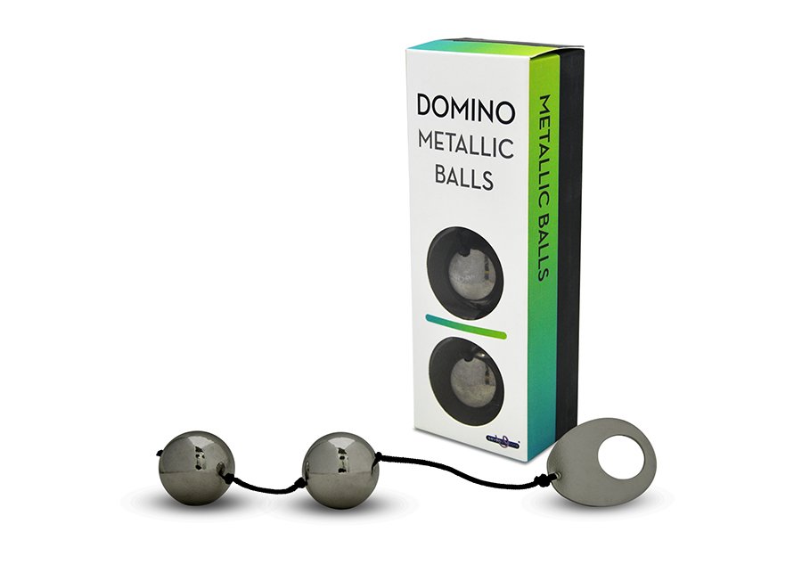 Металлические шарики Domino для вагинальных мышц, на нитке, черные