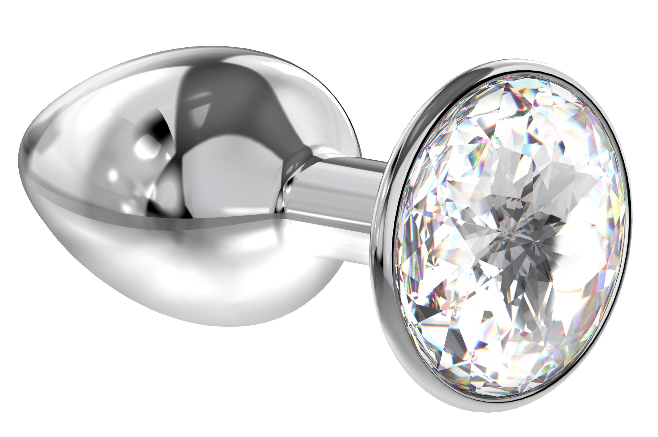 Анальный серебристый страз Diamond Clear Sparkle Small S, прозрачный
