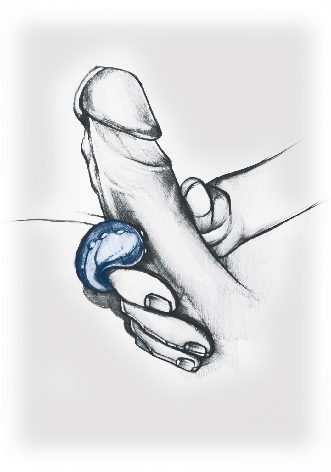 Кольцо-насадка на палец с вибрацией Gvibe Gring, синее