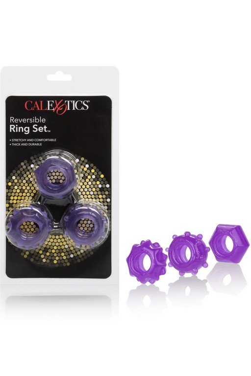Комплект фиолетовых эрекционных колечек Reversible Ring Set