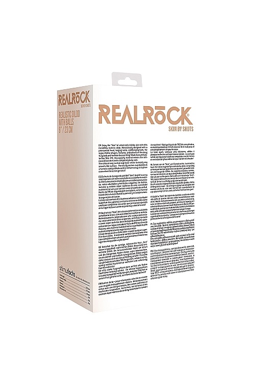 Фаллоимитатор Shots Media RealRock Realistic Dildo With Balls, 23 см, телесный