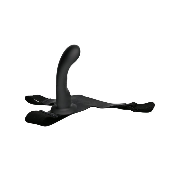 Фаллос эргономичный  Baile Ultra Harness Curvy Dildo, черный 15,8 см