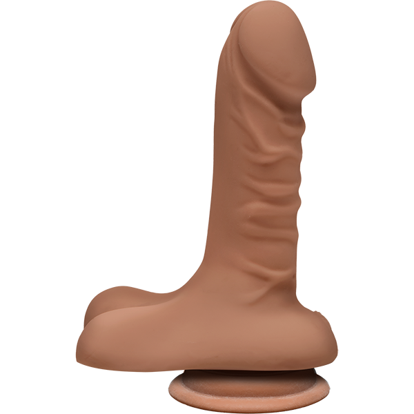 Фаллоимитатор на присоске коричневый Caramel Doc Johnson, 14 см
