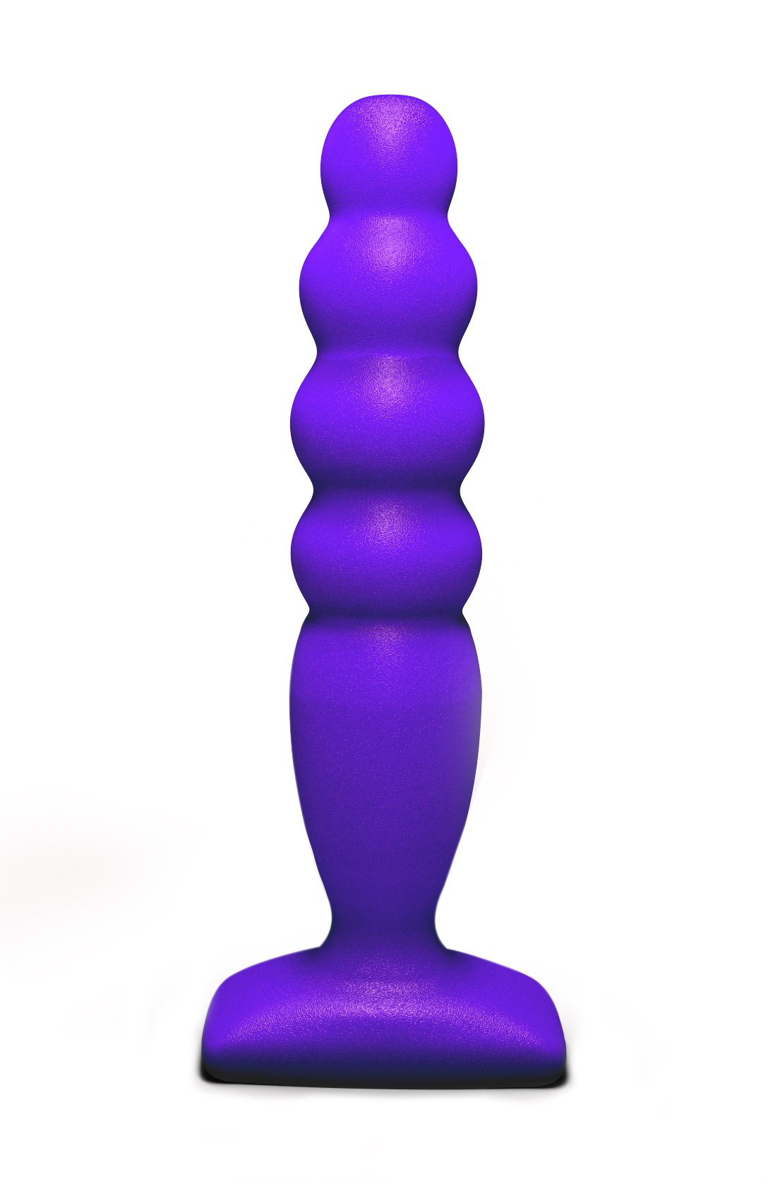 Ребристая силиконовая анальная пробка Bubble Plug, фиолетовая