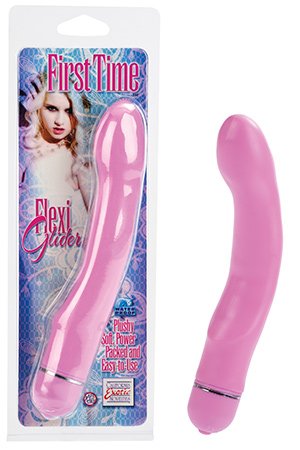 Интимный вагинальный вибратор с загибом First Time Flexi Glider Pink