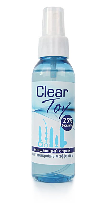Очиститель секс игрушек Спрей для игрушек CLEAR TOY с антимикробным составом, 100 мл, Биоритм лаборатория, Россия