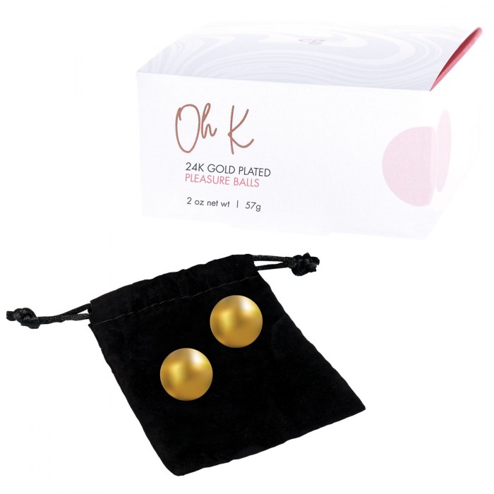 Вагинальные шарики с золотым покрытием 24 карата CG Oh K Pleasure Balls