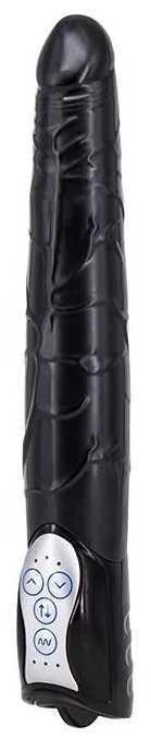 Реалистик длинный вибратор-пульсатор long john, 20 см, черный, Gopaldas, Китай