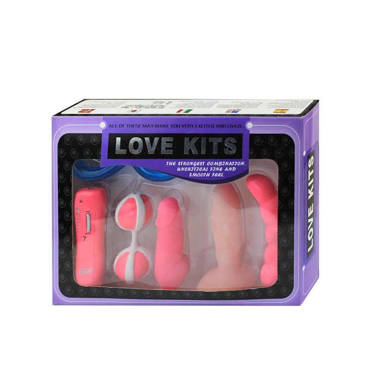 Вибратор для двоих Baile Love Kits набор анальный: виброяйцо, шарики, бусы, Baile, Китай