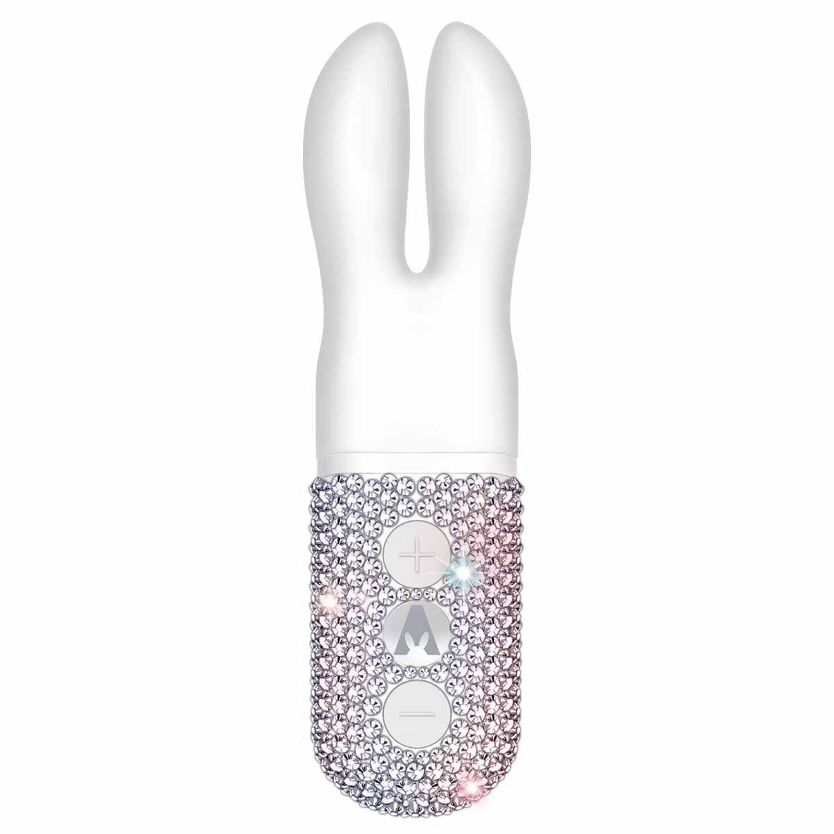 Карманный женский вибратор-кролик Crystalized The Pocket Rabbit, блестящий белый