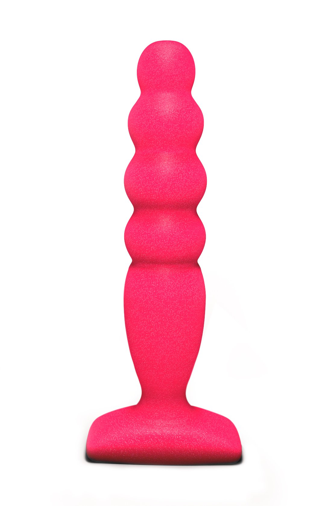Ребристая силиконовая анальная пробка Bubble Plug, розовая