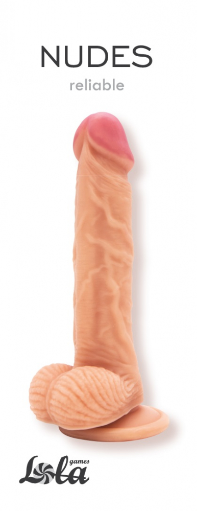 Фаллос реалистик на присоске Lola Games Nudes, 14 см, телесный