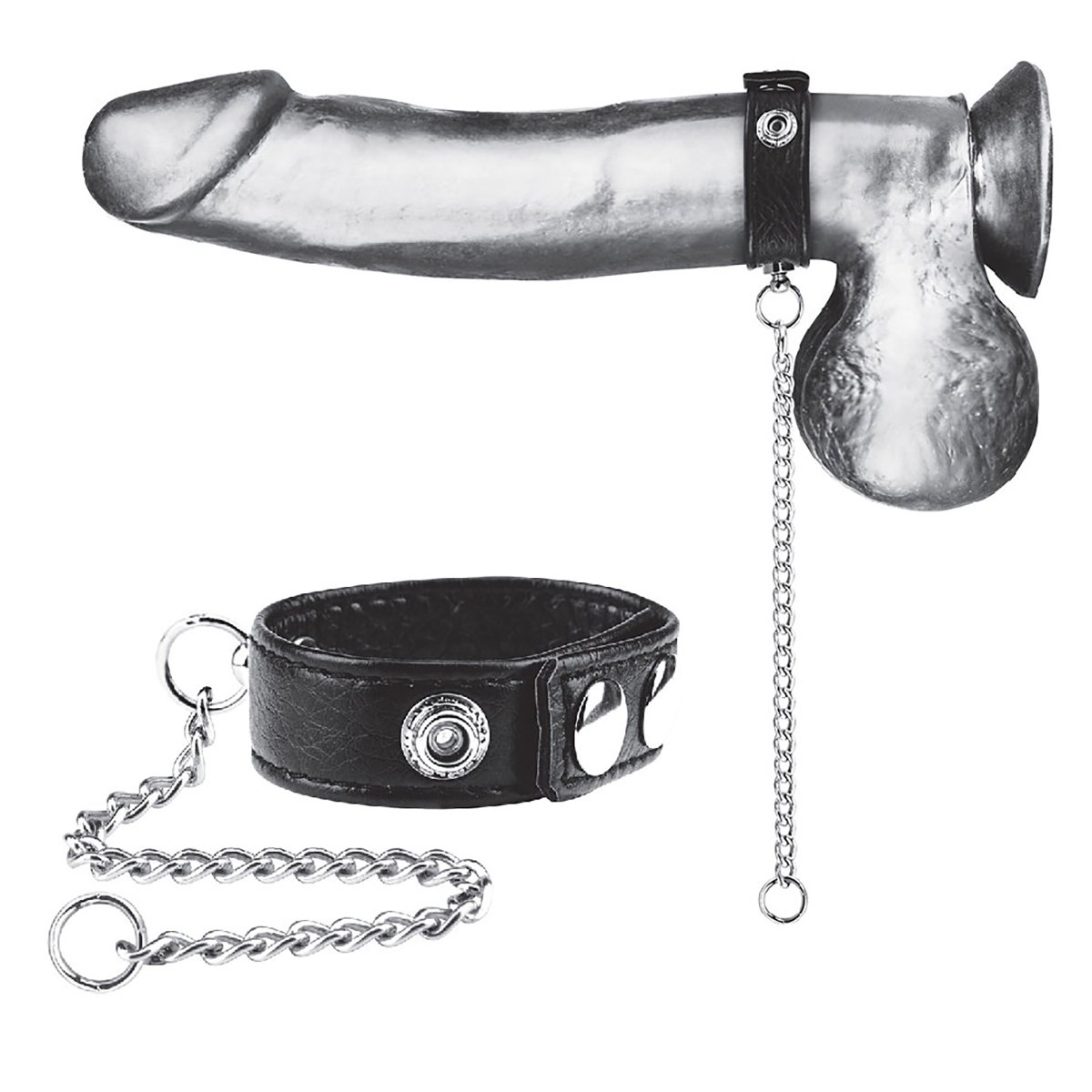 Кольцо на пенис с цепочкой-поводком из металла С&B Gear