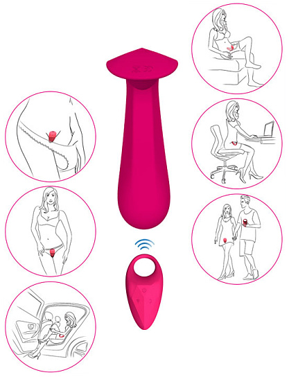 Вибратор для ношения Diamond с пультом-виброкольцом, 11 см