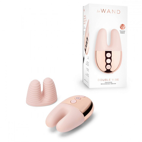 Массажер с двойной вибрацией Le Wand Double Vibe, розовое золото