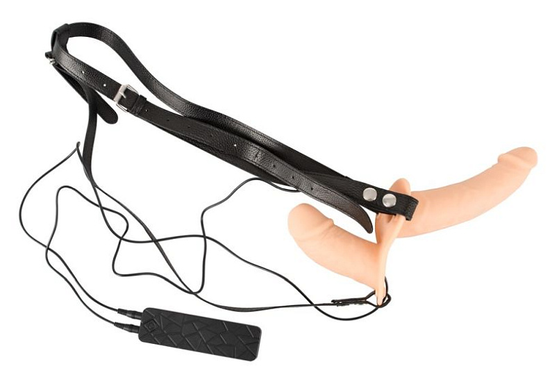 Страпон с вагинальной пробкой STRAP-ON DUO 9,6 см