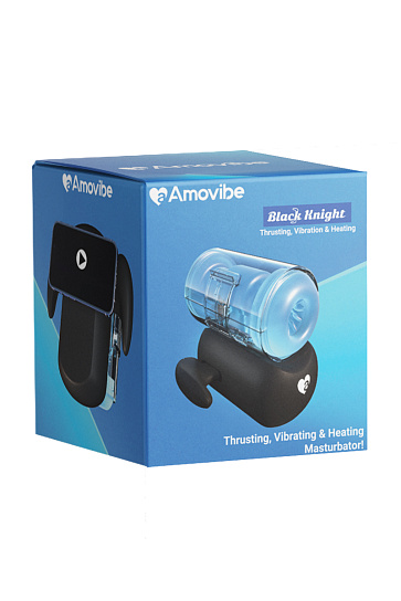 Вибромастурбатор Amovibe Black Knight с имитацией фрикций и подогревом