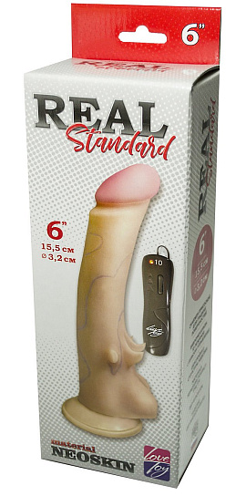 Реалистичный вибромассажёр с пультом ДУ 15,5 см