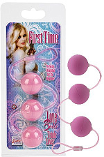 Набор вагинальных шариков Triple Lover из пластика, с петлей, розовый