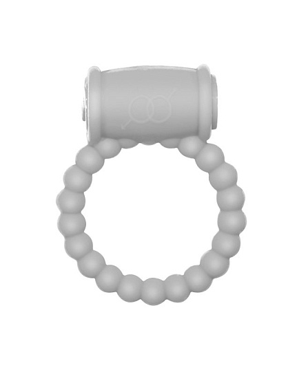 Эректильное кольцо Drums Pink Lola Rings бусинками, белое