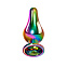 Радужная анальная пробка малая Evolved Rainbow Metal Plug, малая