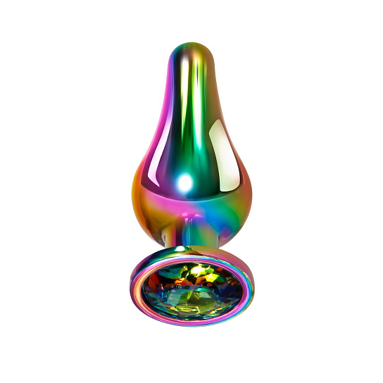 Радужная анальная пробка малая Evolved Rainbow Metal Plug, малая