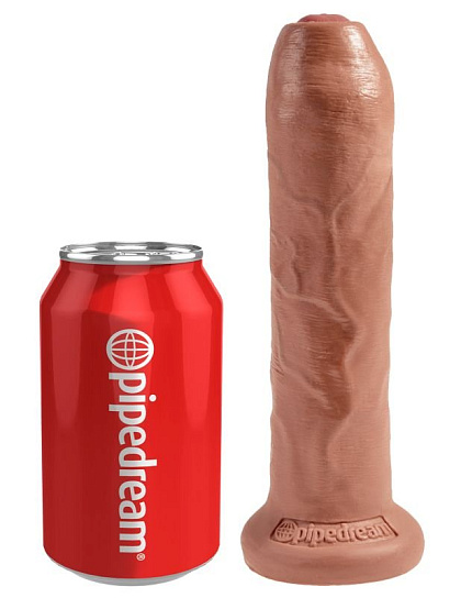 Strap On King Cock Uncut, телесный загорелый 17,8 см