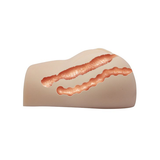 Мастурбатор для мужчин с двумя отверстиями со съемными вибропулями