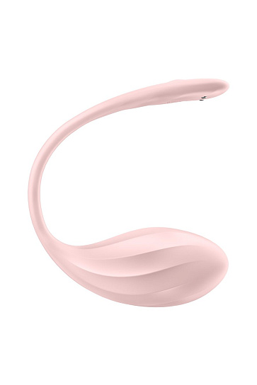 Виброяйцо Satisfyer Ribbed Petal Connect App с пультом ДУ, розовое