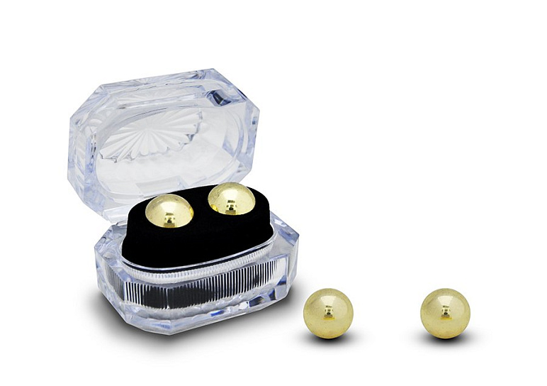 Шарики вагинальные для стимуляции и массажа, диаметр 1.5 см, золотистые