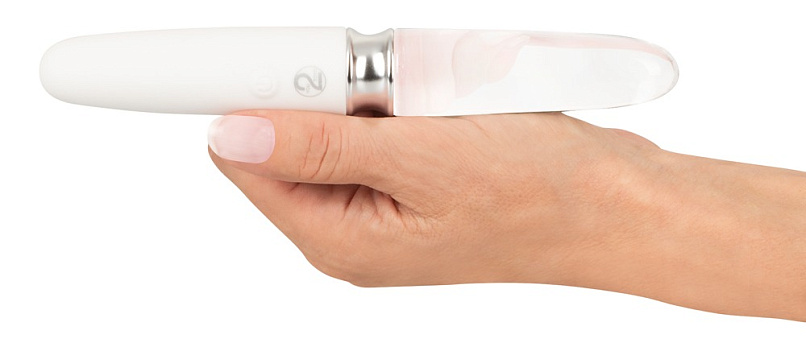 Вибратор Orion Liaison Led Straigt стеклянный, белый-прозрачный