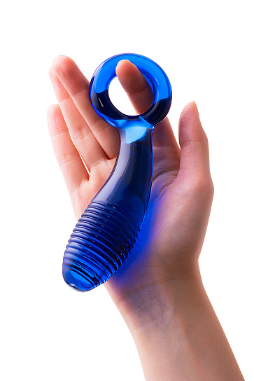 Стеклянная втулка DILDO с кольцом, 15 см