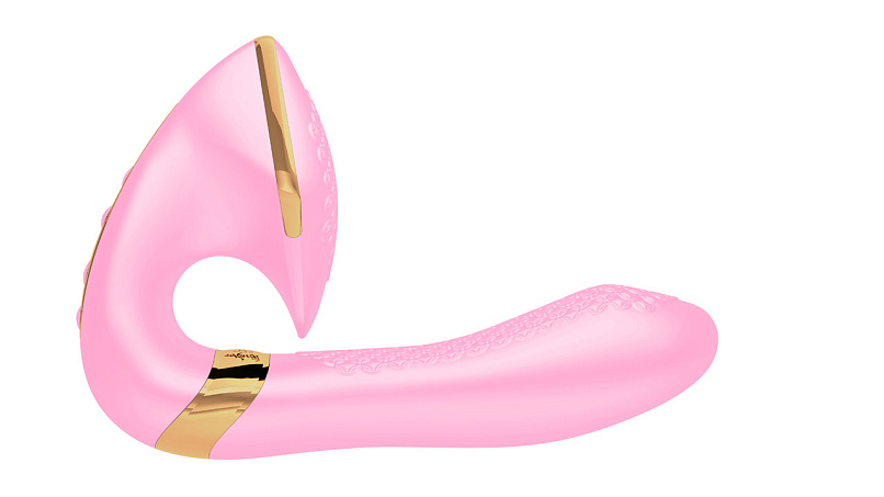 Вибратор с широким стимулятором клитора Shunga Soyo, розовый