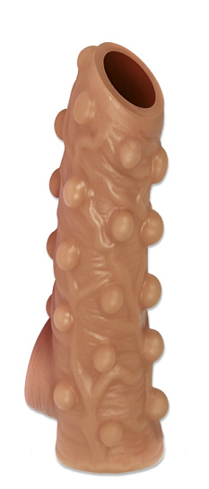 Насадка на пенис реалистик с бугорками, S