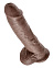 Фаллоимитатор-гигант King Cock с мошонкой, PipeDream, 20 см, коричневый