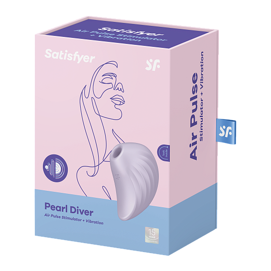 Вакуумно волновой стимулятор с вибрацией Satisfyer Pearl Diver, фиолетовый