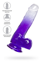 Фаллоимитатор прозрачный с омбре Toyfa A-Toys Radi, фиолетовый, 17,5