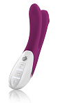Вибратор с электростимулятором BON APARTE с дополнительным отростком, сливовый