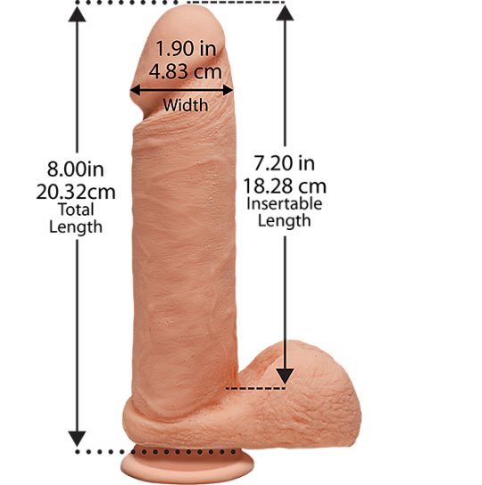 Фаллоимитатор на литой присоске 18.2 см, телесный