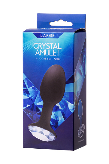 Анальная пробка с кристаллом Seven Creations, черная