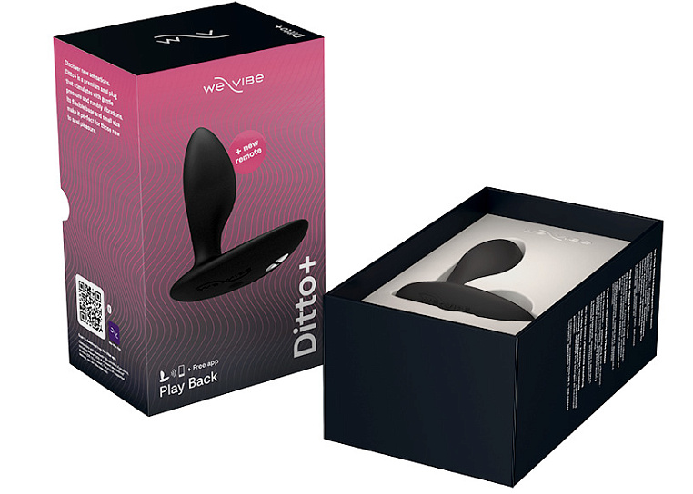 Анальный вибратор We-Vibe Ditto+ с пультом и приложением, черный