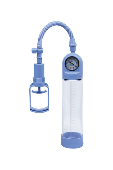 Вакуумная помпа для мужчин Toyfa A-TOYS, 20 см, прозрачно-голубая