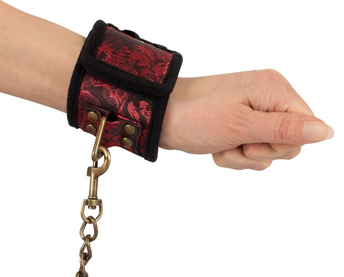 Мягкие наручники Handcuffs Asia, черно-красные